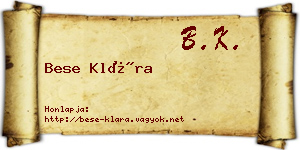 Bese Klára névjegykártya