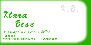 klara bese business card